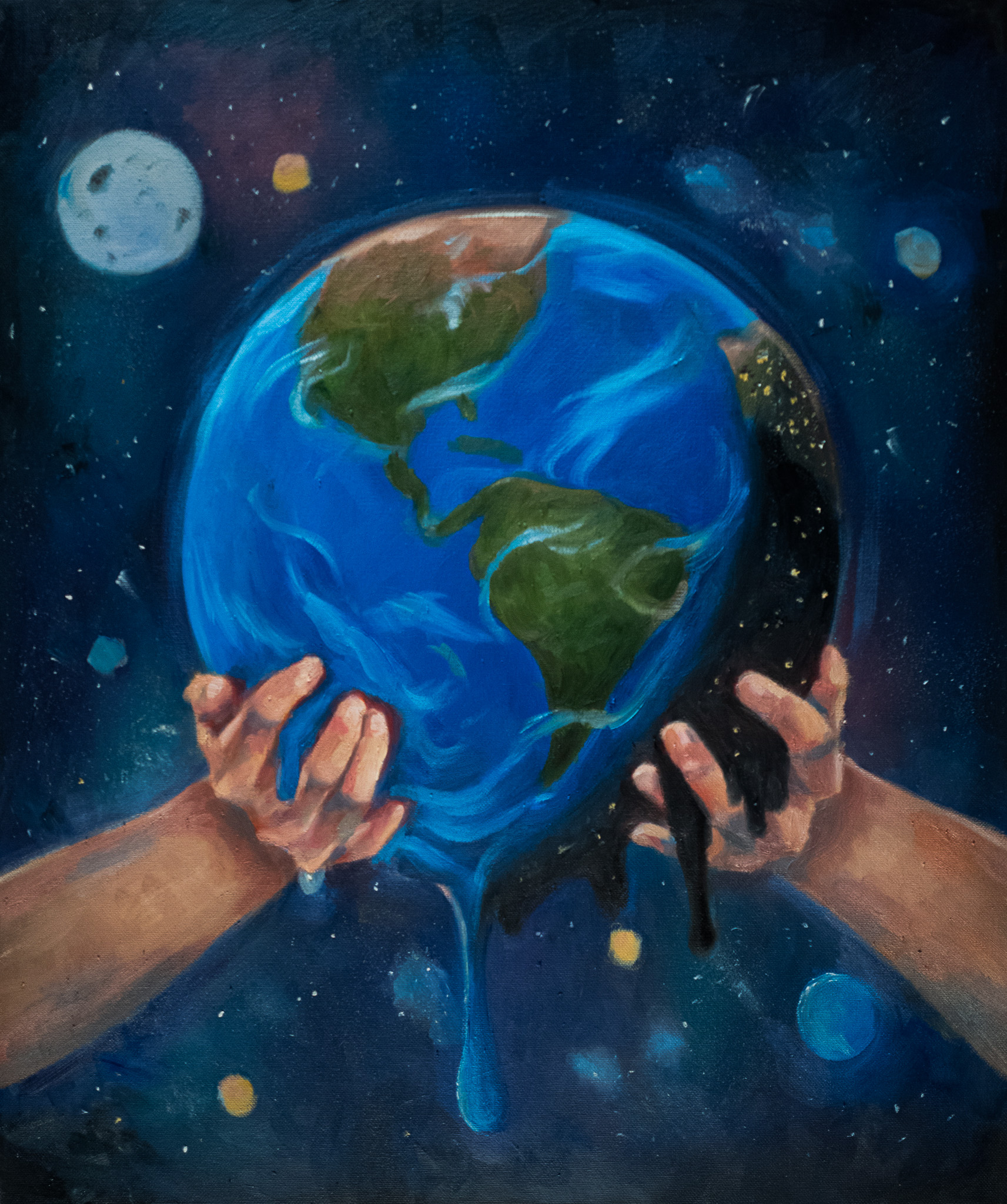 Melting globe painting